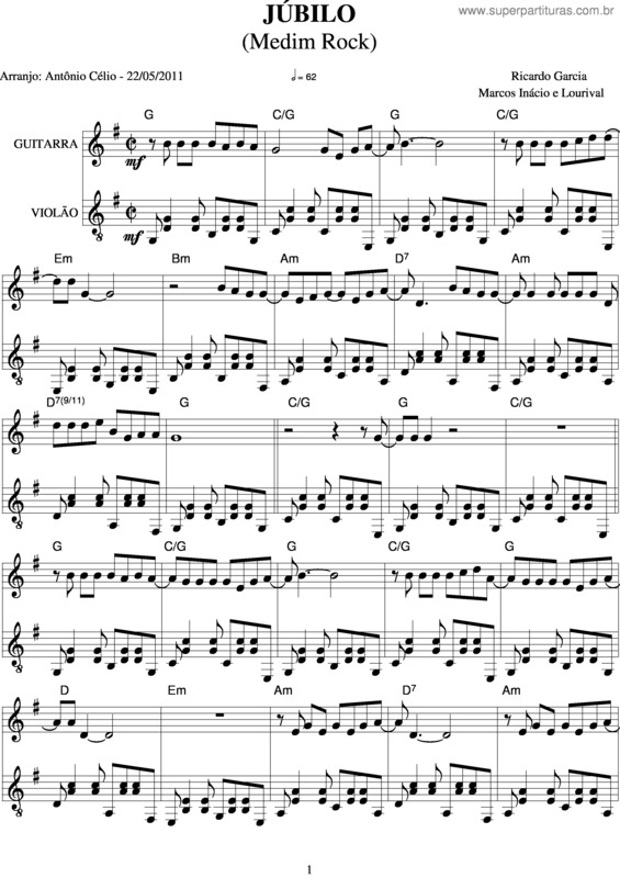 Partitura da música Júbilo