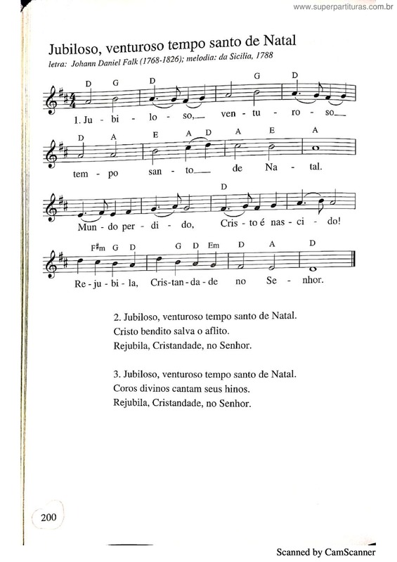 Partitura da música Jubiloso,  Venturoso Tempo Santo Do Natal