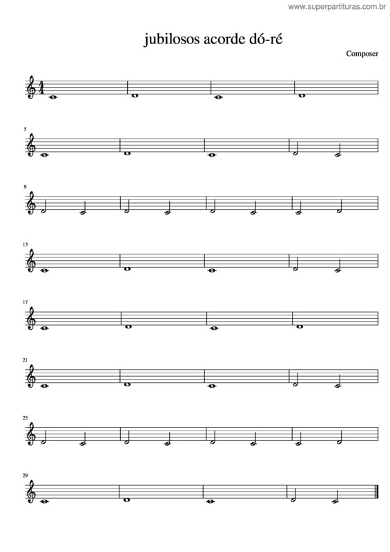 Partitura da música Jubiloso Acorde De C