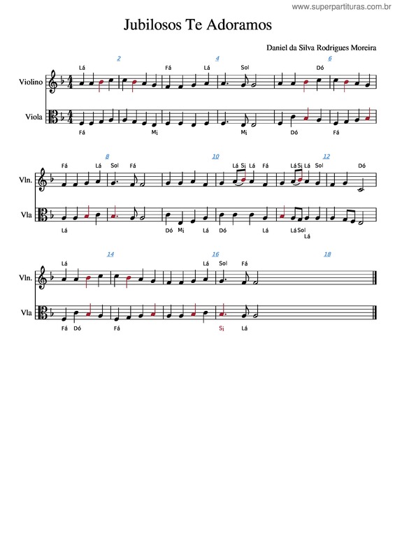 Partitura da música Jubilosos Te Adoramos – Ludwig Van Beethoven Jubilosos Te Adoramos – Daniel Moreira