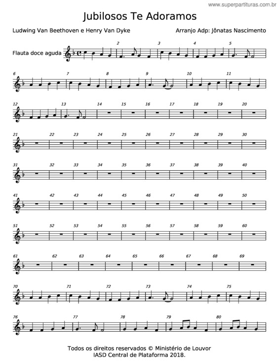 Partitura da música Jubilosos Te Adoramos – Ludwig Van Beethoven v.2