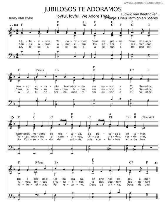 Partitura da música Jubilosos Te Adoramos – Ludwig Van Beethoven v.3