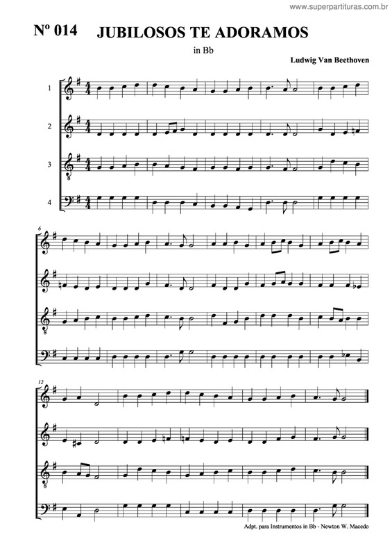 Partitura da música Jubilosos Te Adoramos v.4