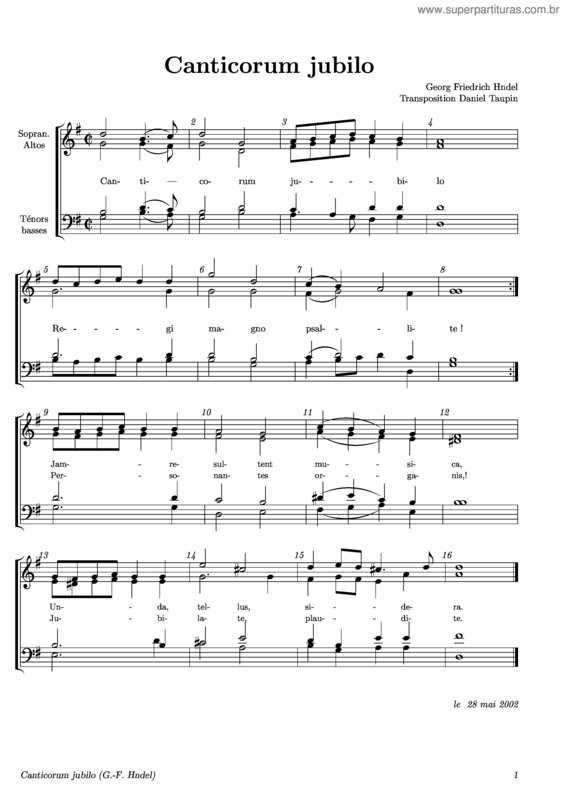 Partitura da música Judas Maccabaeus v.4