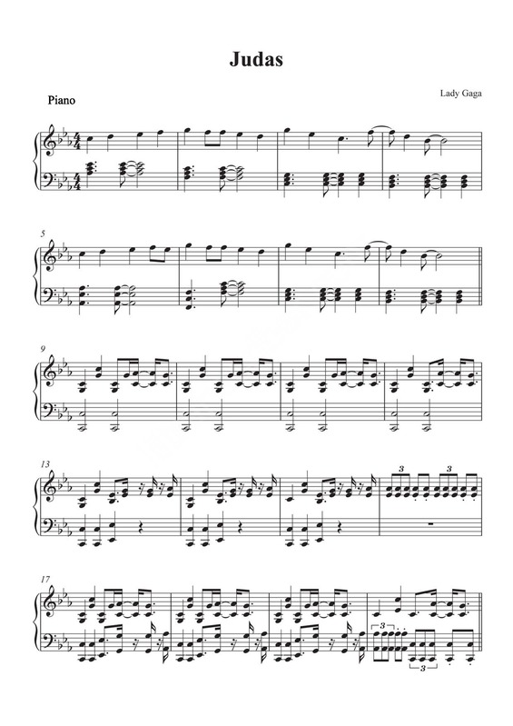 Partitura da música Judas