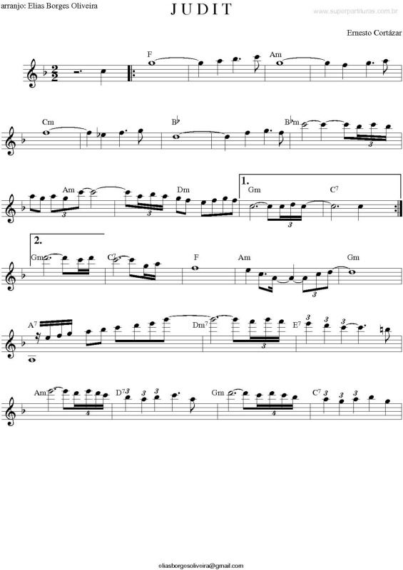 Partitura da música Judit