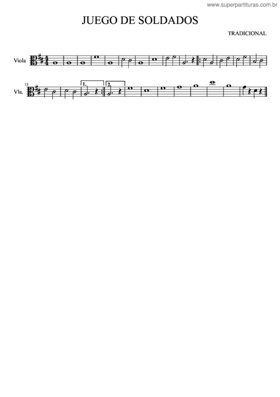 Partitura da música Juego De Soldados