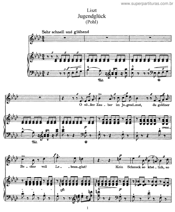 Partitura da música Jugendglück