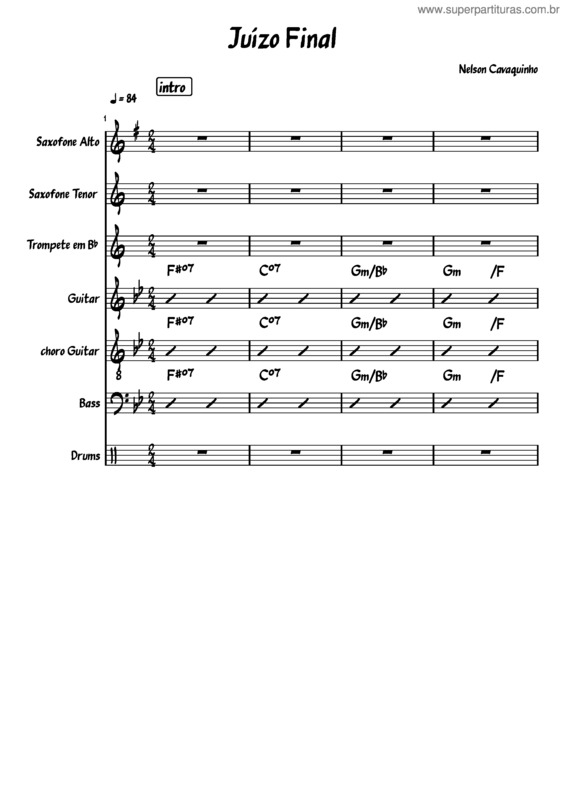 Partitura da música Juizo Final – Nelson Cavaquinho v.4