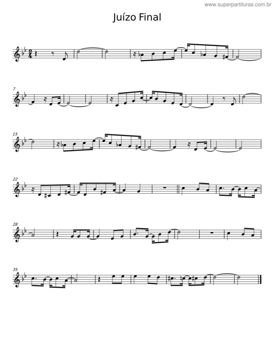 Partitura da música Juízo Final v.2