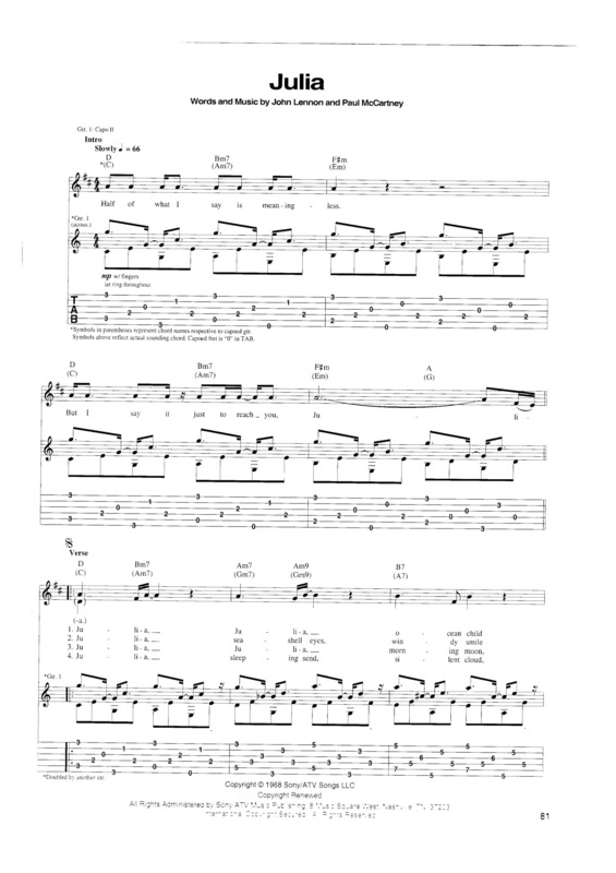 Partitura da música Julia v.4