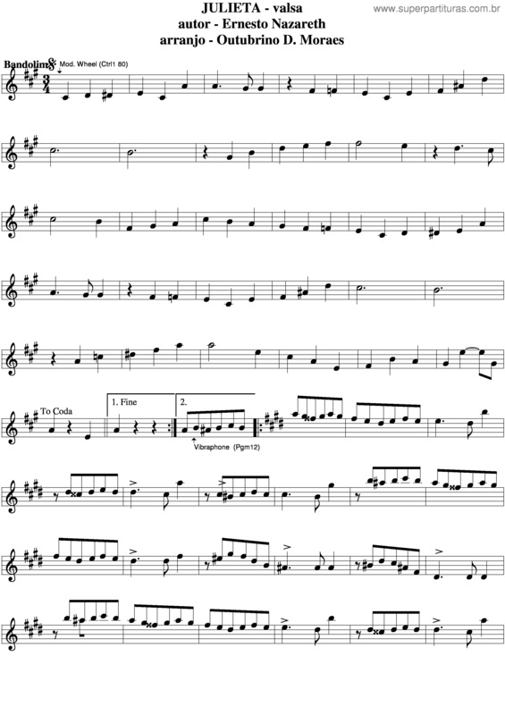 Partitura da música Julieta v.11