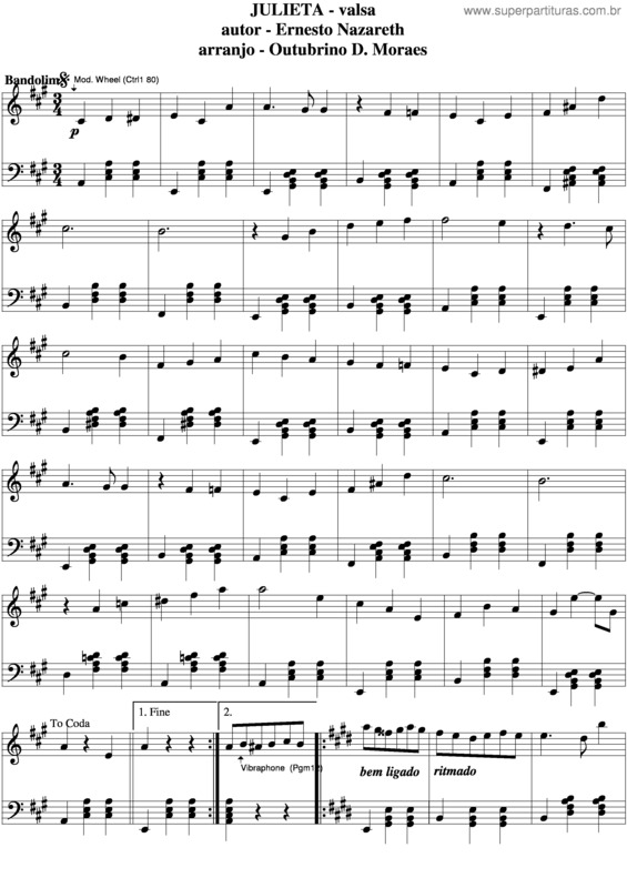 Partitura da música Julieta v.12