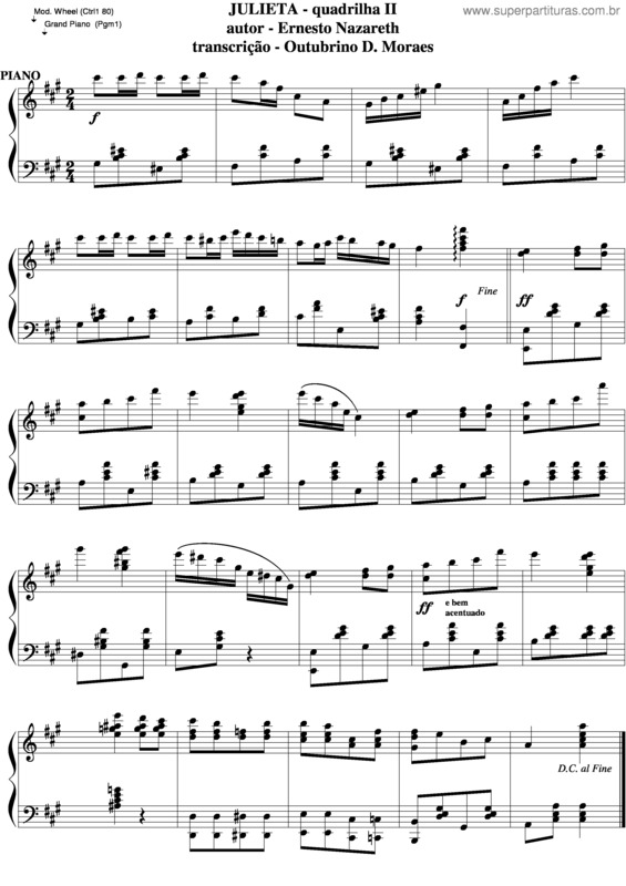 Partitura da música Julieta v.6