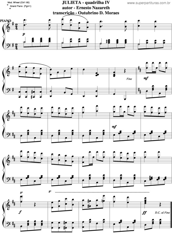 Partitura da música Julieta v.8