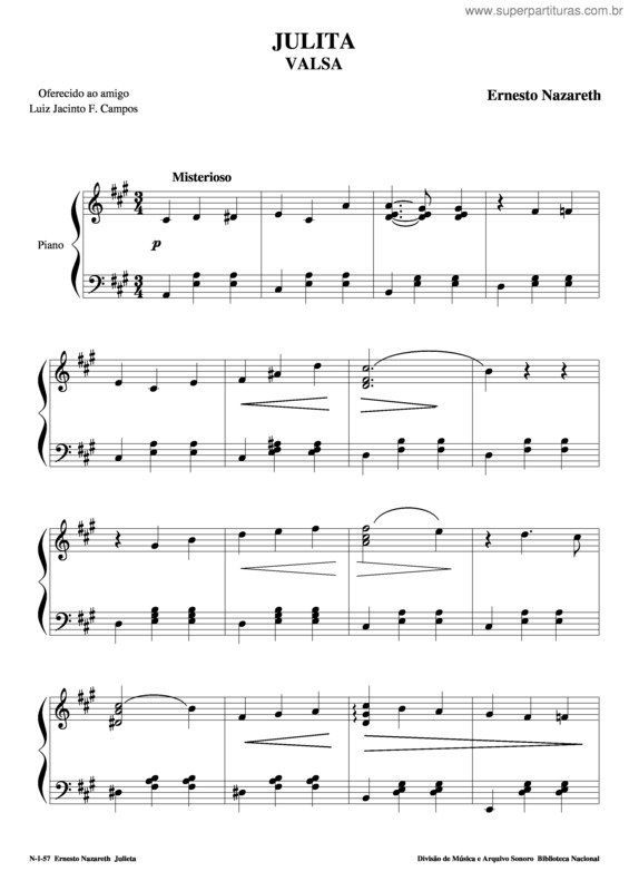 Partitura da música Julita v.2