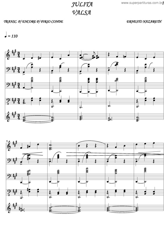 Partitura da música Julita v.3