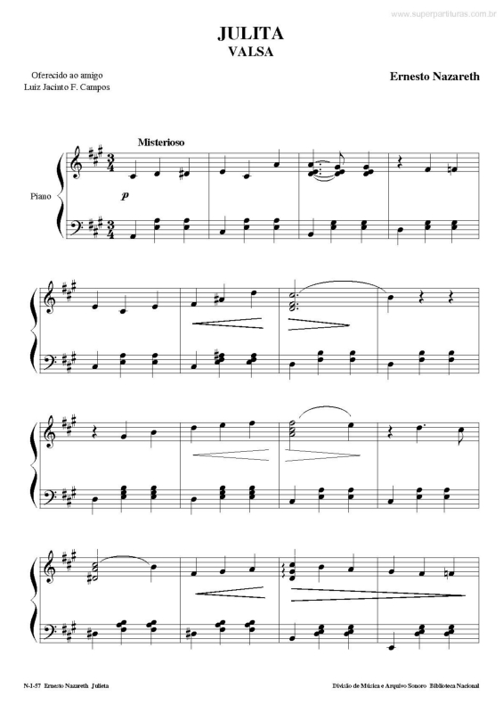 Partitura da música Julita