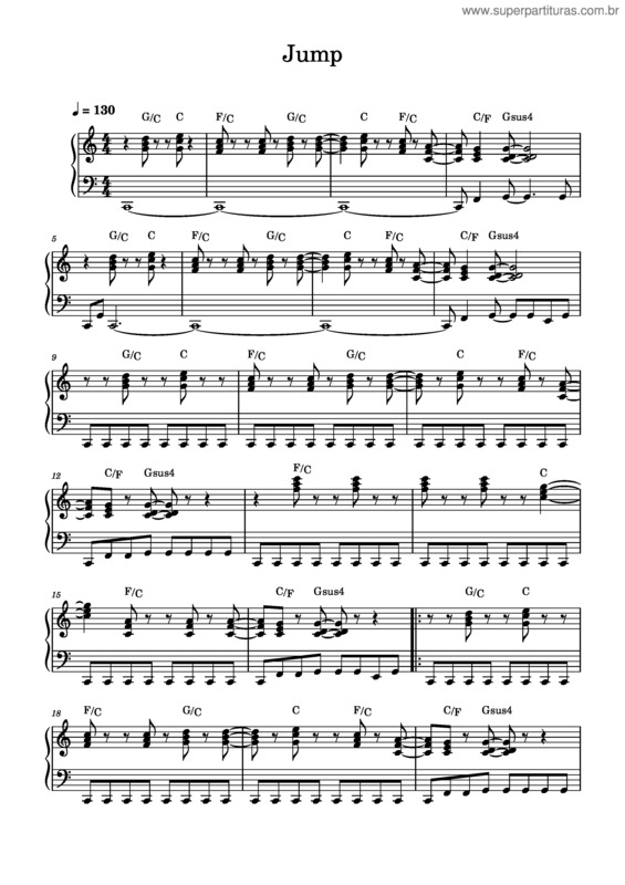 Partitura da música Jump – Van Halen