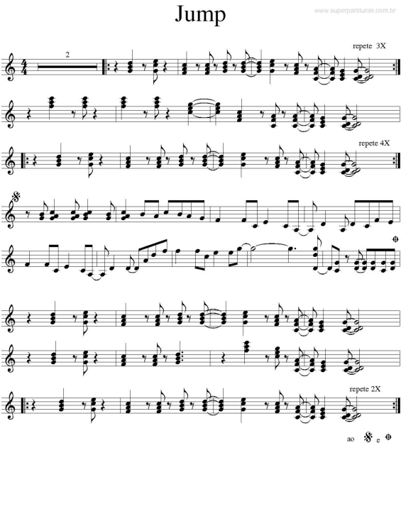 Partitura da música Jump