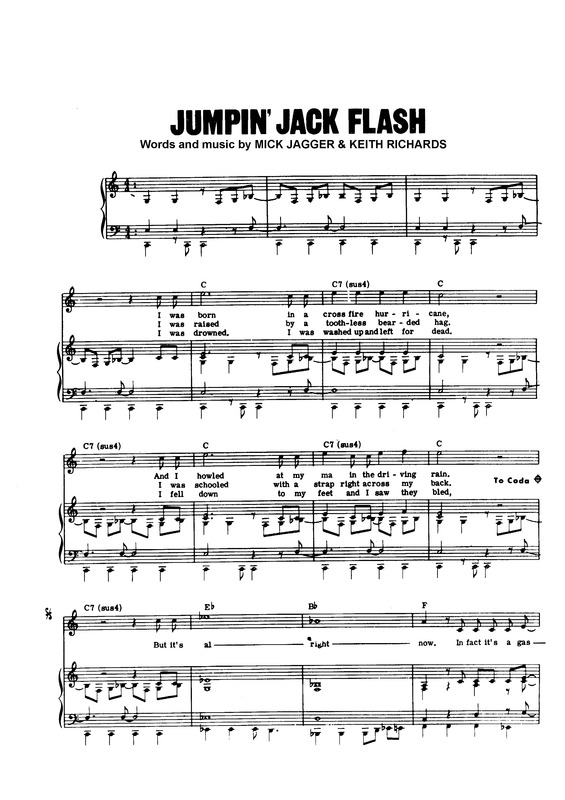 Partitura da música Jumpin´ Jack Flash