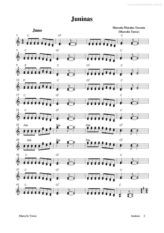 Partitura da música Juninas