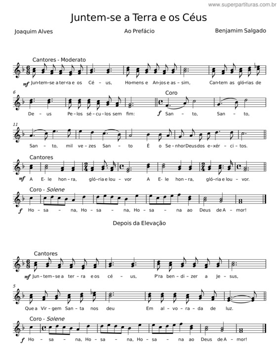 Partitura da música Juntem-Se A Terra E Os Céus