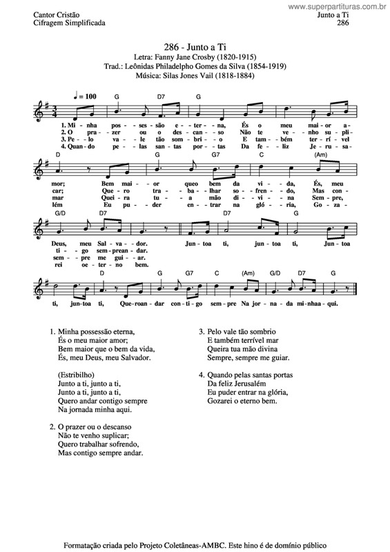 Partitura da música Junto A  Ti