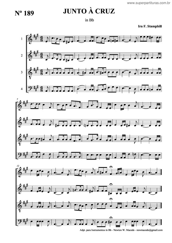 Partitura da música Junto À Cruz v.3