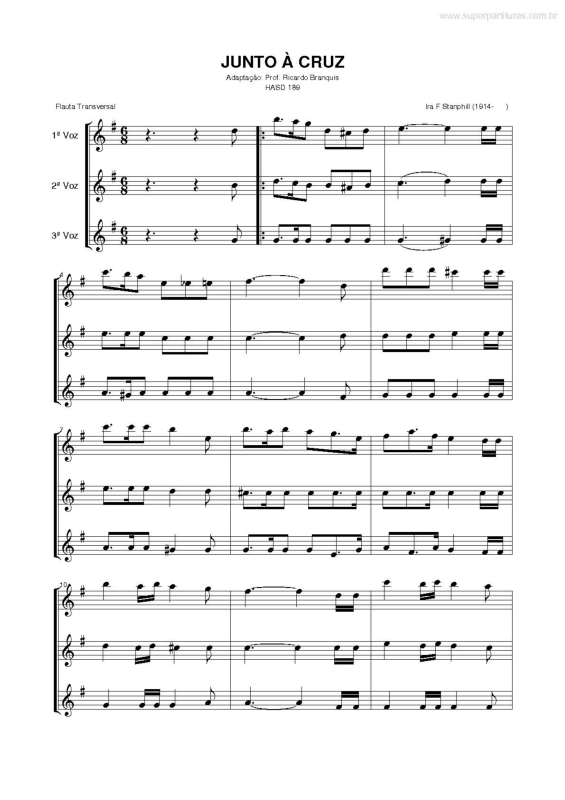 Partitura da música Junto à Cruz