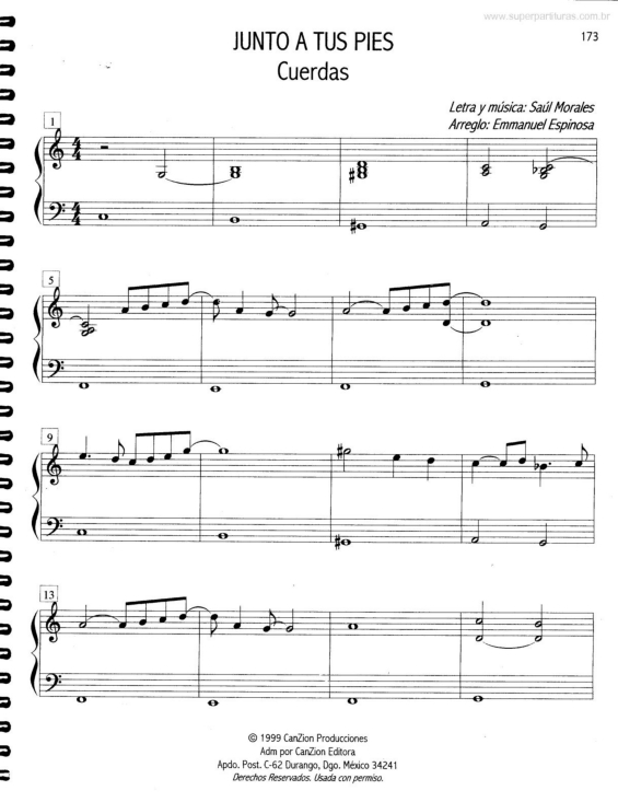 Partitura da música Junto a Tus Pies v.2