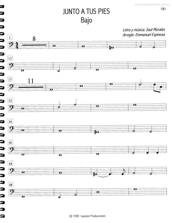 Partitura da música Junto a Tus Pies v.4