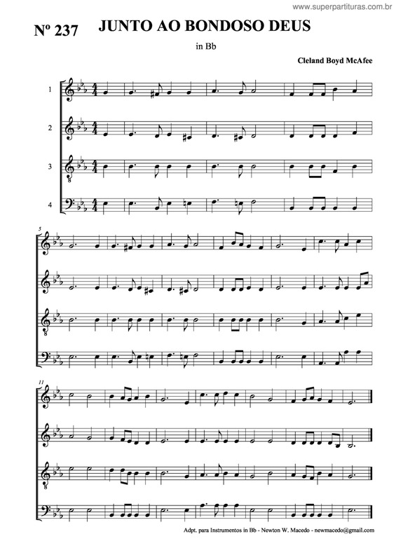 Partitura da música Junto Ao Bondoso Deus v.2