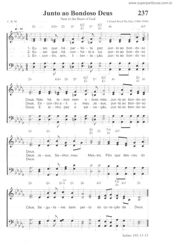 Partitura da música Junto Ao Bondoso Deus