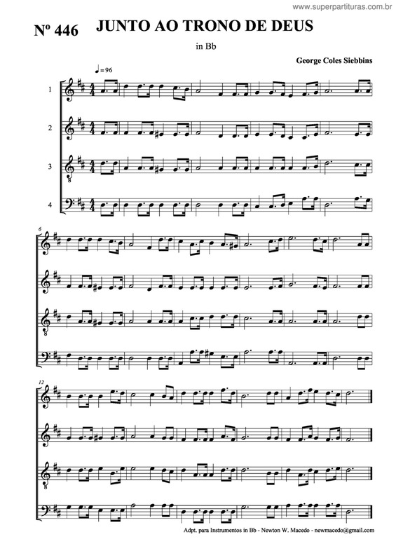 Partitura da música Junto Ao Trono De Deus v.2