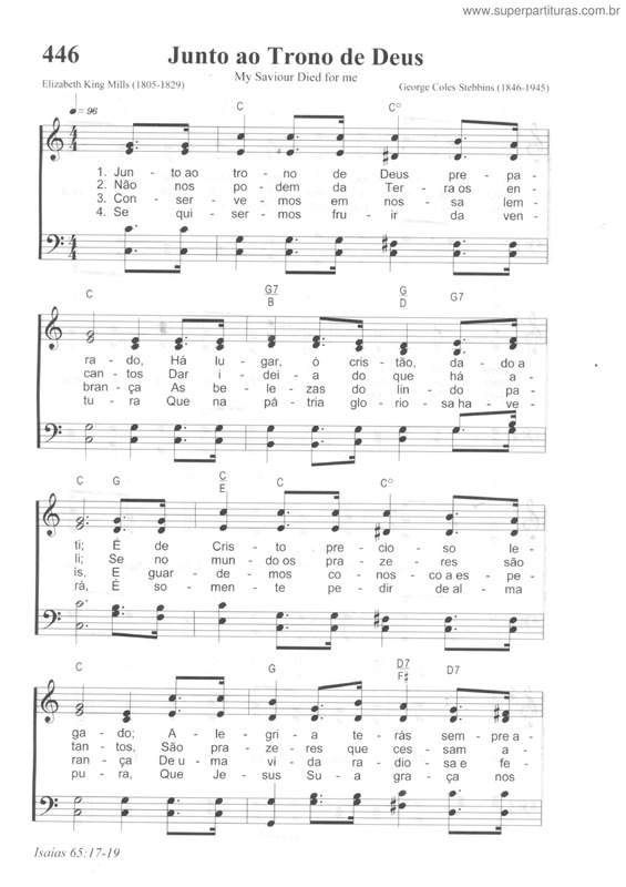 Partitura da música Junto Ao Trono De Deus