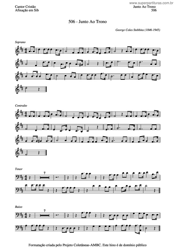 Partitura da música Junto Ao Trono v.4