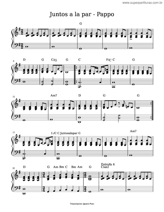 Partitura da música Juntos A La Par – Pappo