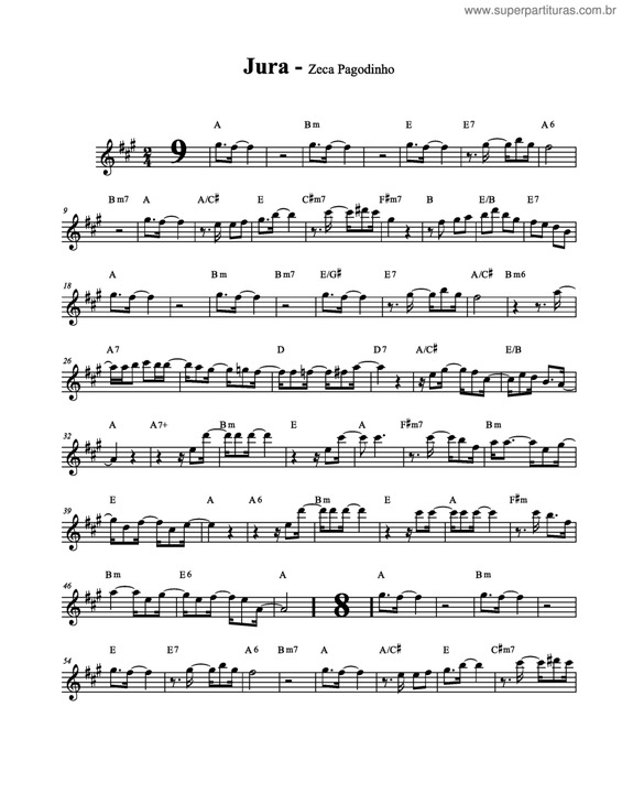 Partitura da música Jura v.2