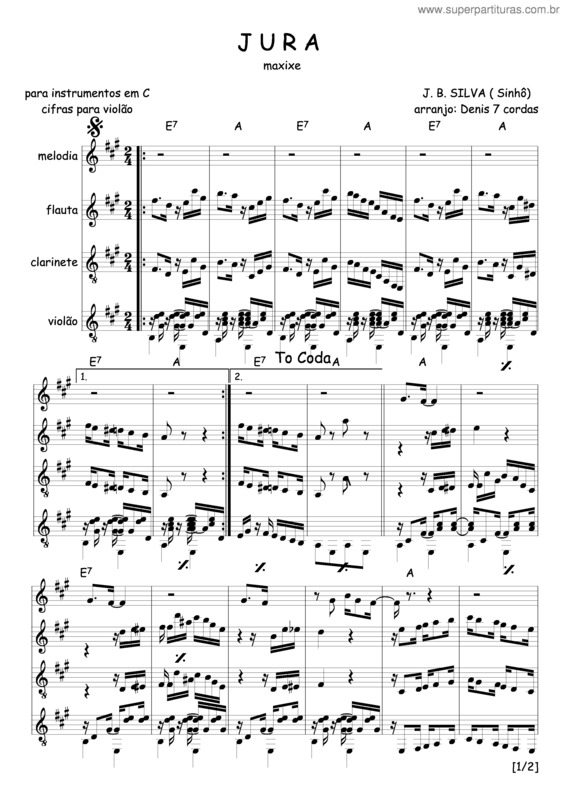 Partitura da música Jura v.4