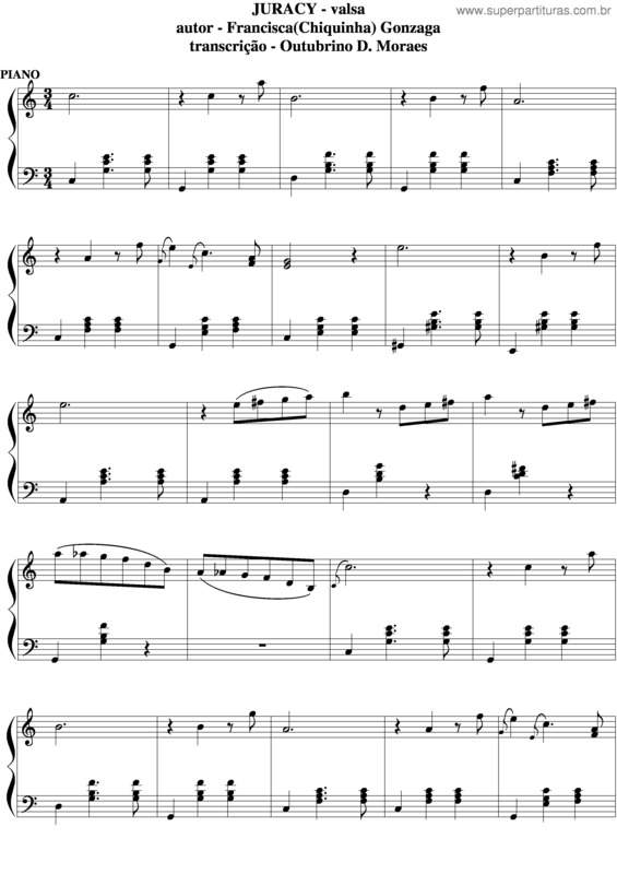 Partitura da música Juracy v.2