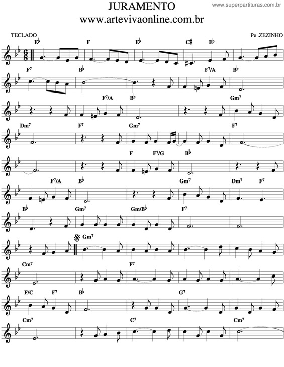 Partitura da música Juramento
