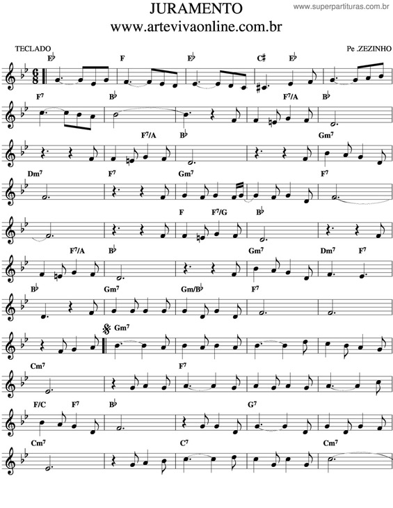 Partitura da música Juramento