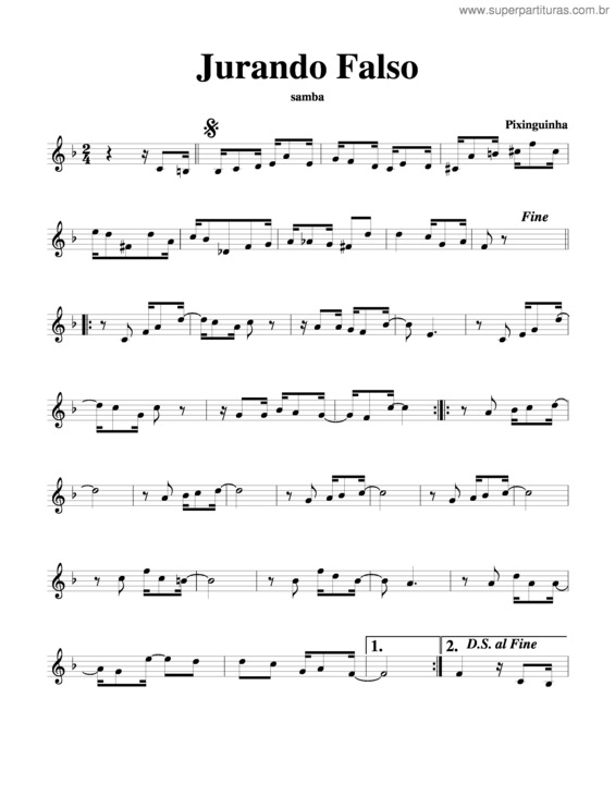 Partitura da música Jurando Falso