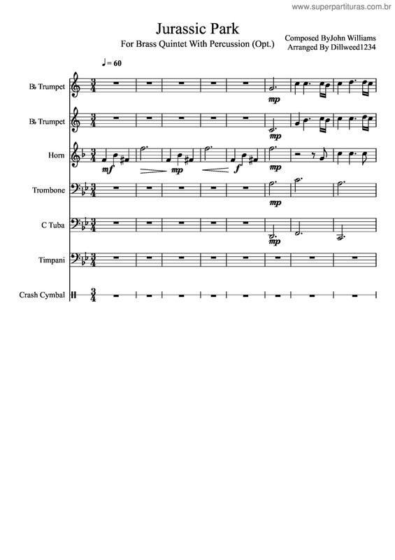 Partitura da música Jurassic Park v.2