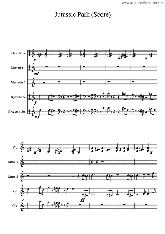 Partitura da música Jurassic Park v.4