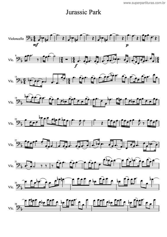 Partitura da música Jurassic Park v.5