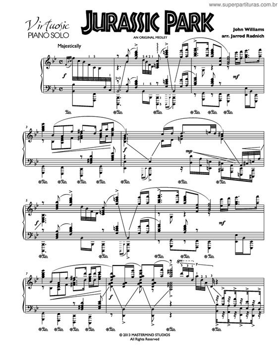 Partitura da música Jurrasic Park