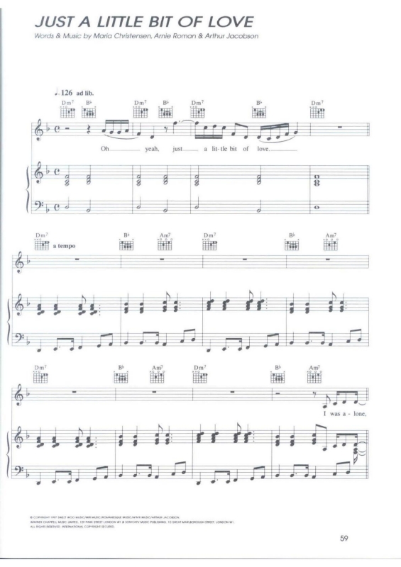 Partitura da música Just a Little Bit of Love