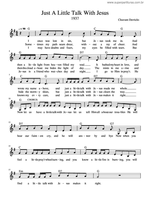 Partitura da música Just A Little Talk With Jesus